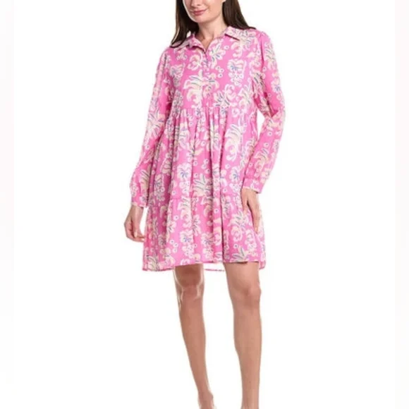 Tuckernuck Ro's Pink Floral Elvira Short Mini Dress XL - Picture 13 of 13